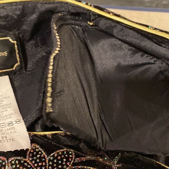 ❤️Last Chance Y2K R&K Evening Vintage Velour Black Beaded Dress Jacket Size PS - Picture 6 of 9